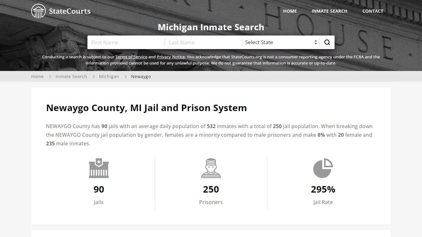 Newaygo County, MI Inmate Search - StateCourts