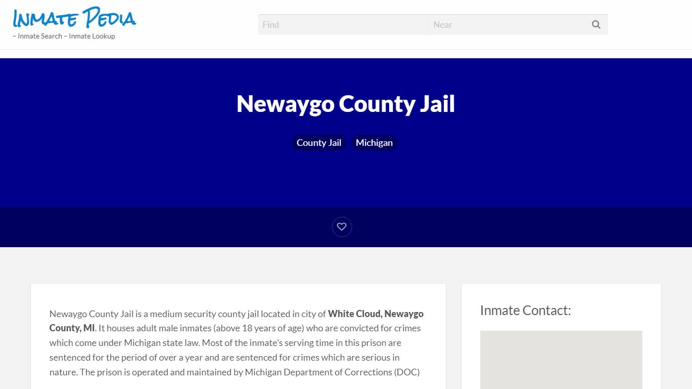 Newaygo County Jail – Inmate Pedia – Inmate Search ...