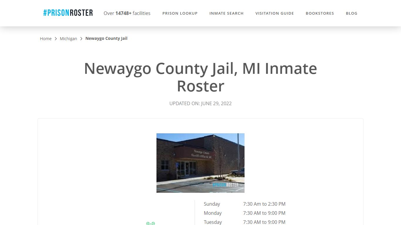 Newaygo County Jail, MI Inmate Roster