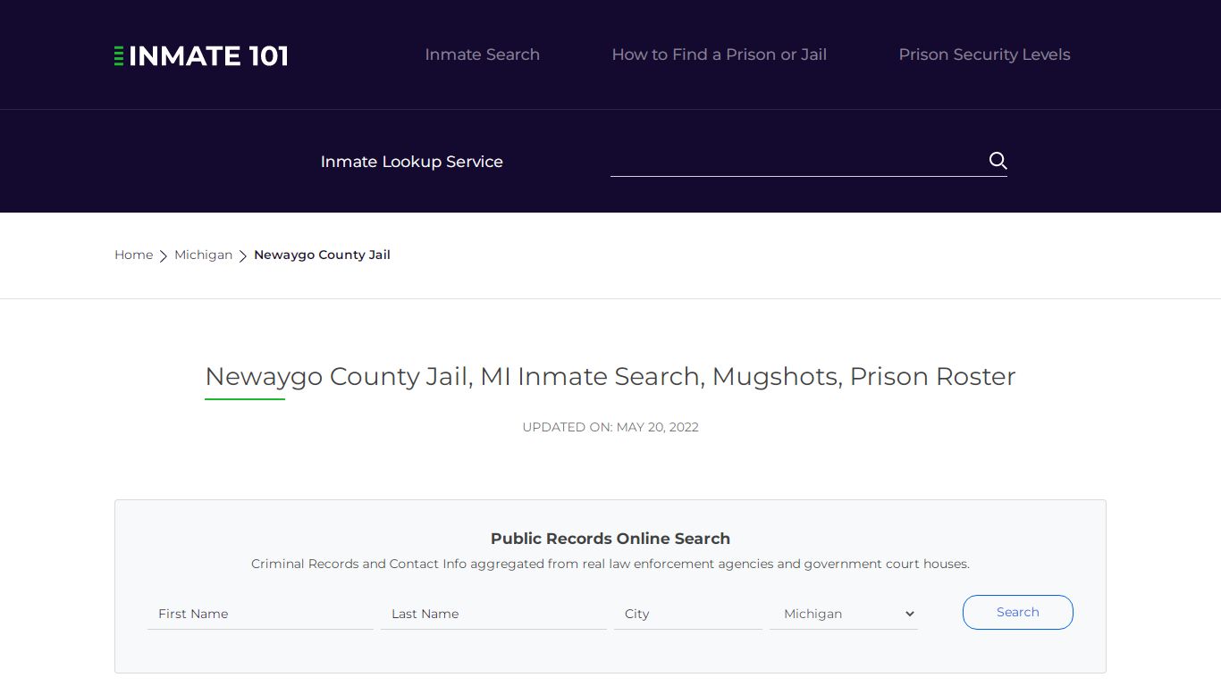 Newaygo County Jail, MI Inmate Search, Mugshots, Prison ...